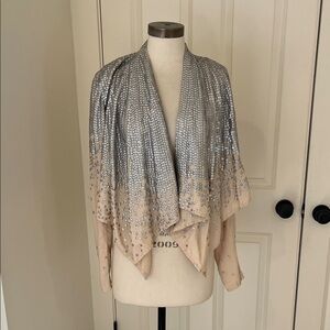 Silver and Tan Sequin coat by Marciano size small